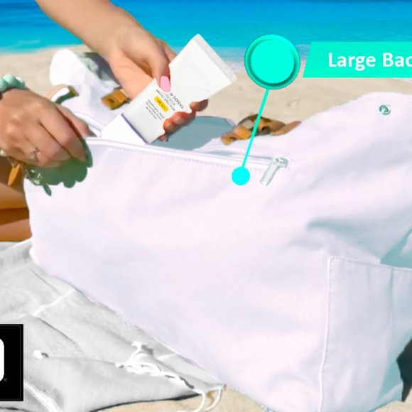 KEHO "Beach Vibes" Beach Bag (White) - Picture 8 of 12